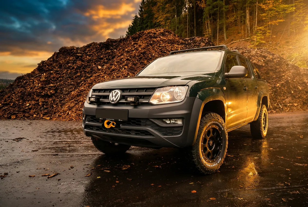 Matt-grüner VW Amarok V6 mit Seilwinde von Michaelis Tuning