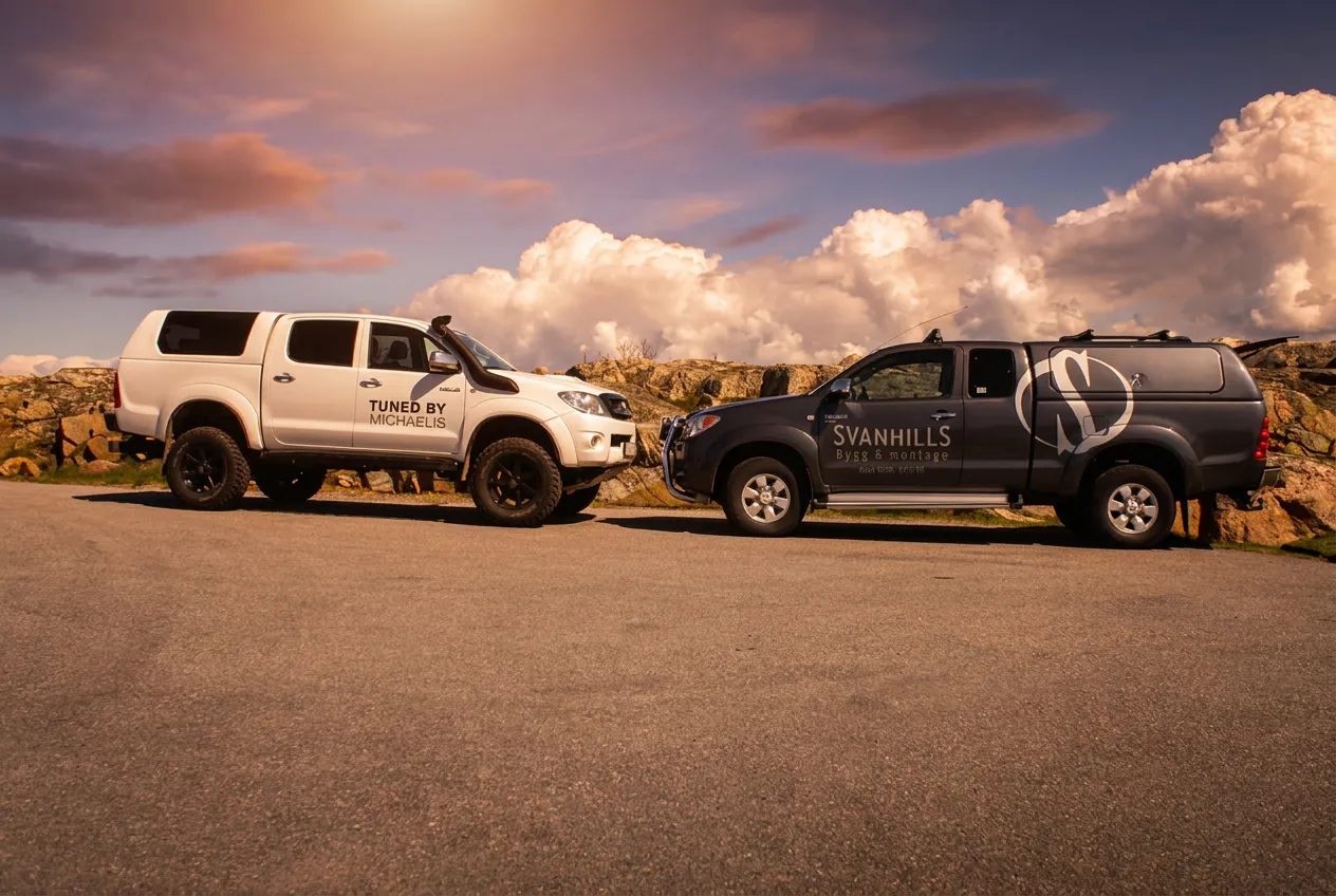 Zwei umgebaute Toyota Hilux von Michaelis Tuning